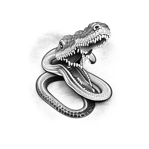 Agressive Snake With Opened Mouth