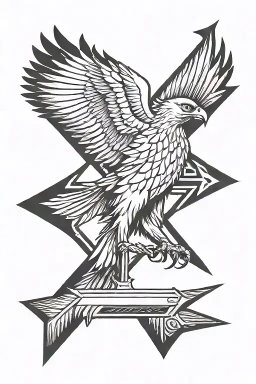 Arrow With Eagle For Fletching