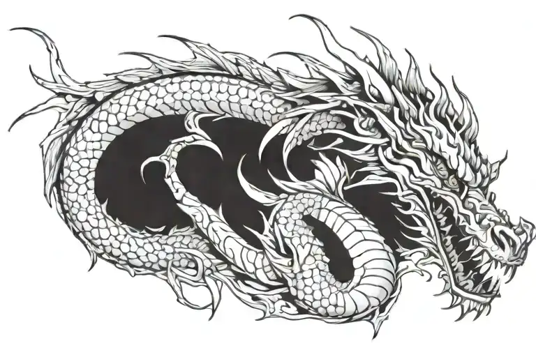 Dragon Tattoo On A Persons Chest Filled