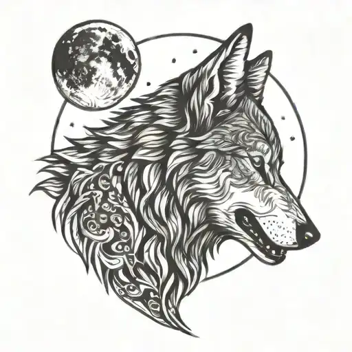The Wolf Howling Towards The Moon