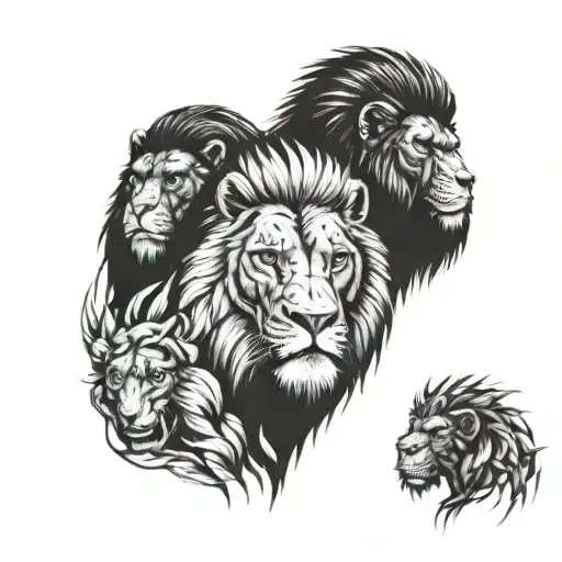 Combine Elements Of A Lion And Gorilla To Create A Fierce And Powerful Tattoo Design