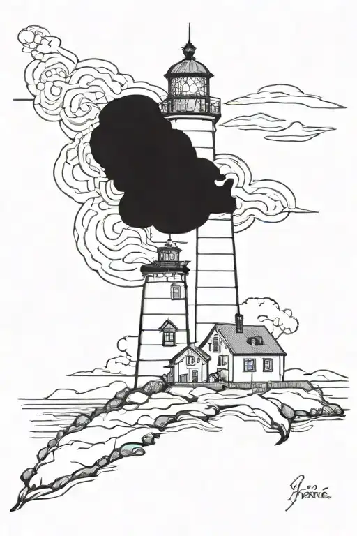 Maine Lighthouse One Side