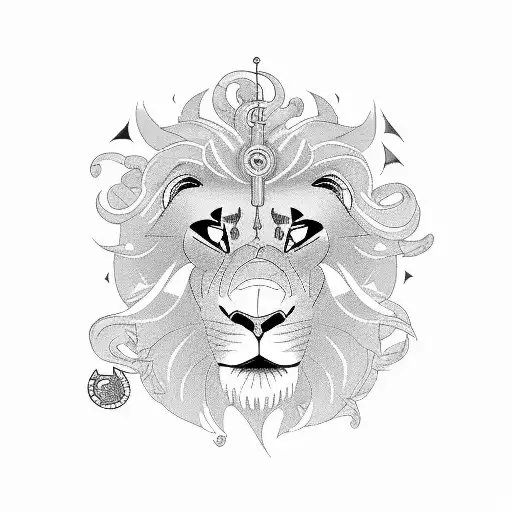 An Engineer Lion Surrounded By Fish Gaming Characters And Musical Symbols