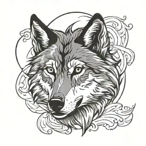 Wolf Head Tattoo Design