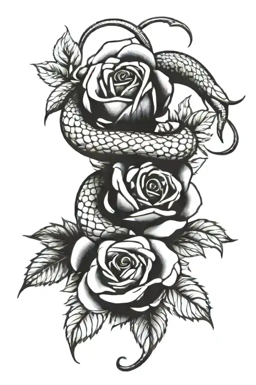 Snake And Roses Wrapped
