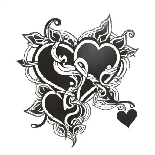 Connected To Hearts Symbolizing Love