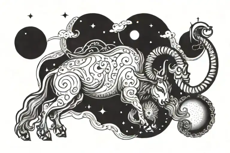 Capricorn Sunset And Astronomy