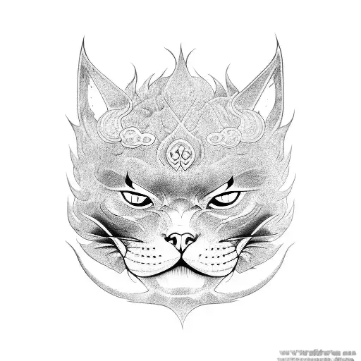 Hannya Mask On Cat