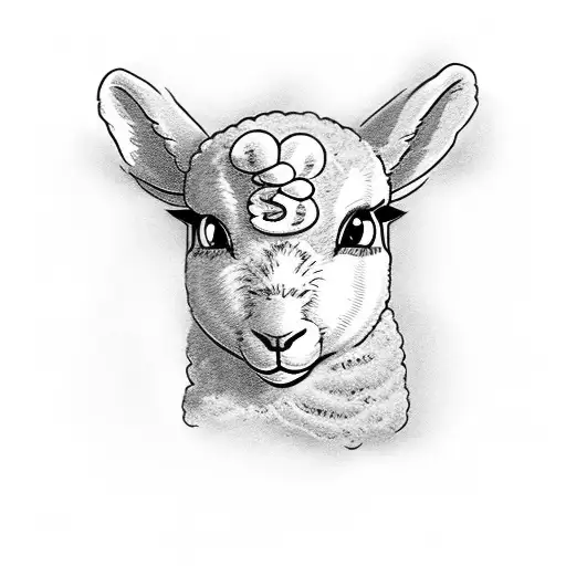 Black Lamb With Disney Mouse Ears Hat