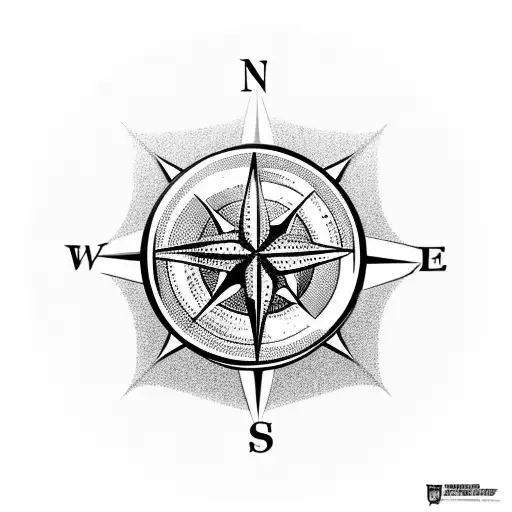 A Football-shaped Compass With Outdoor Elements And A Shark