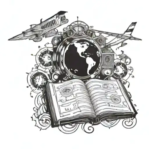 A Music-inspired Tattoo Incorporating Elements Of Money And Travel