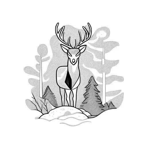 A Majestic Deer Standing Tall In A Dense Forest