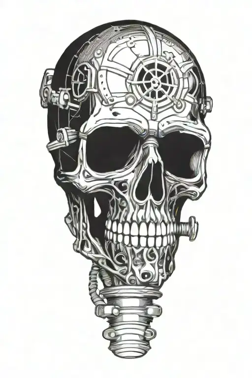 Skull In Metal Scuba Diving Gear