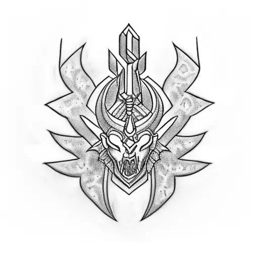 Mix Of A Tumi And An Trishul Merging Into A Unique Symbol