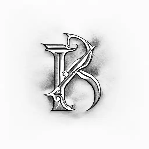 A Letter K But It's Drawn Using Sword And Pistols