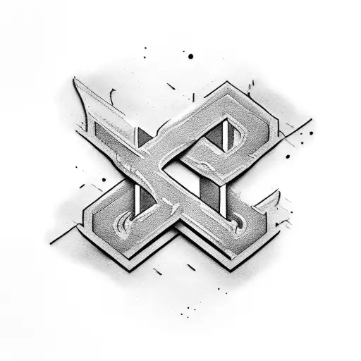 A Letter K Formed By Guns And A Sword