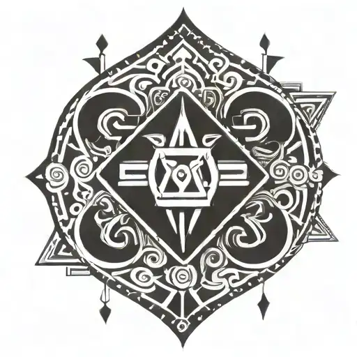 Damru Aztec Style Symbol