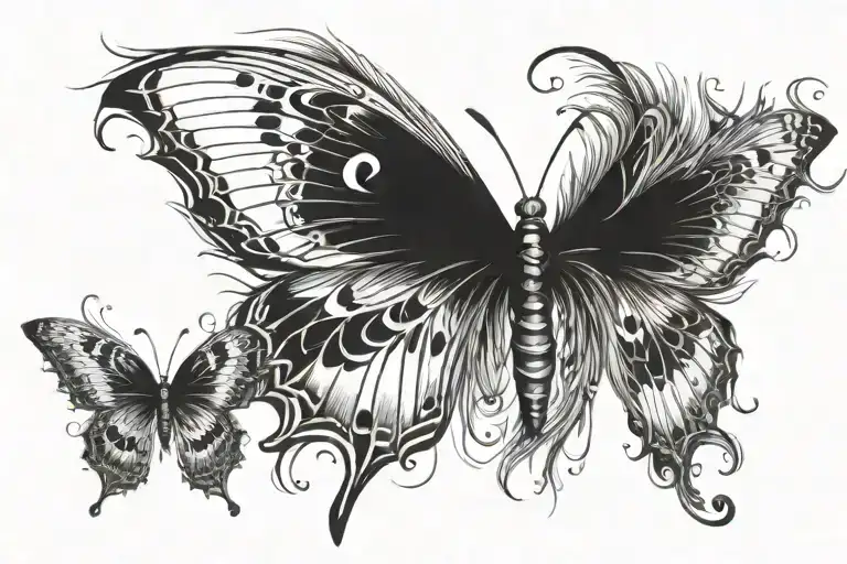 Feather Transforming Butterfly Wings