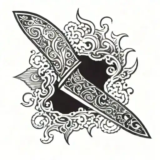 Knife With Fire Water Earth