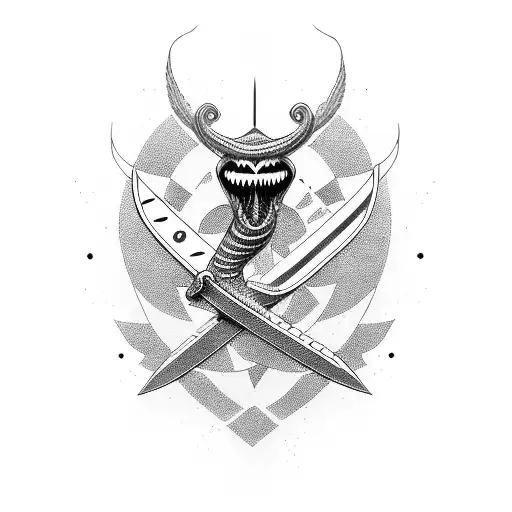 Snakr Around A Sword With Bmw Simbol