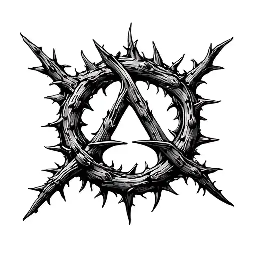 Aa Symbol Made Of Thorns Highly Detailed Serenity Prayer