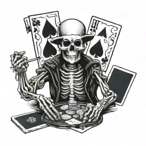 Skeleton Playing Poker