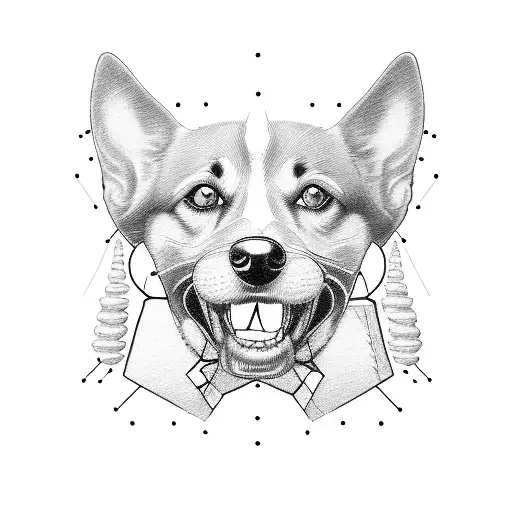 A Sketch-style Portrait Of A Biologist Studying A Dog's Dna