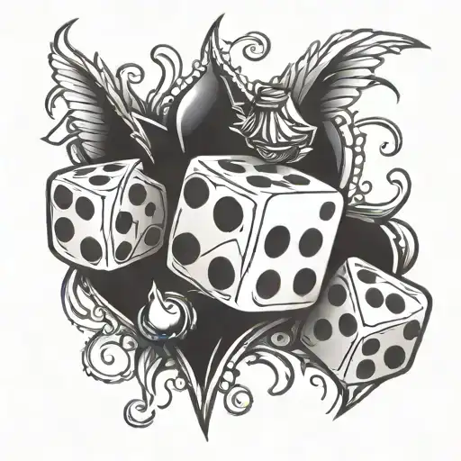 Dice With Hearts And A Joker