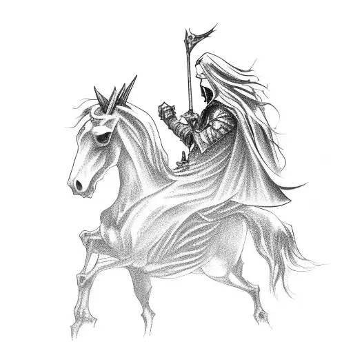 Nazgul On Horse In The Woods