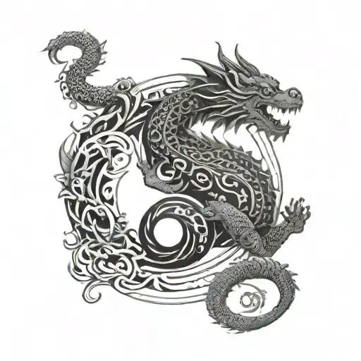Dragon And Monkey Yin Yang