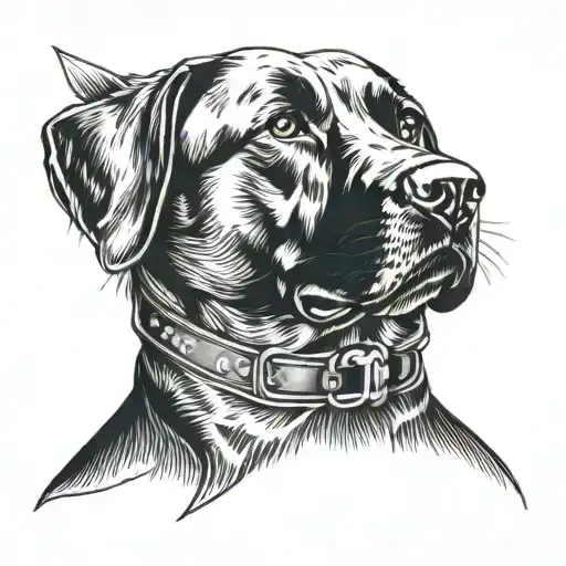 Labrador Dog Ears With A Space Under It And Than A Dog Collar