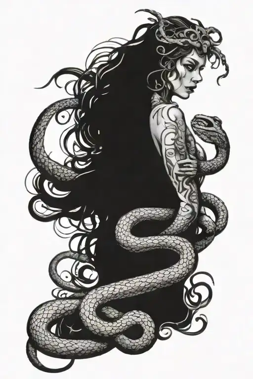 Demonic Woman With A Snake