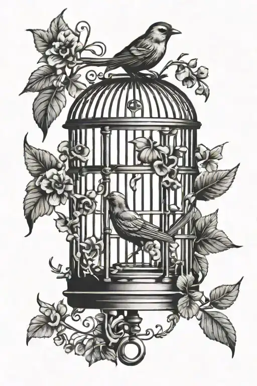 Bird Cage With Bones