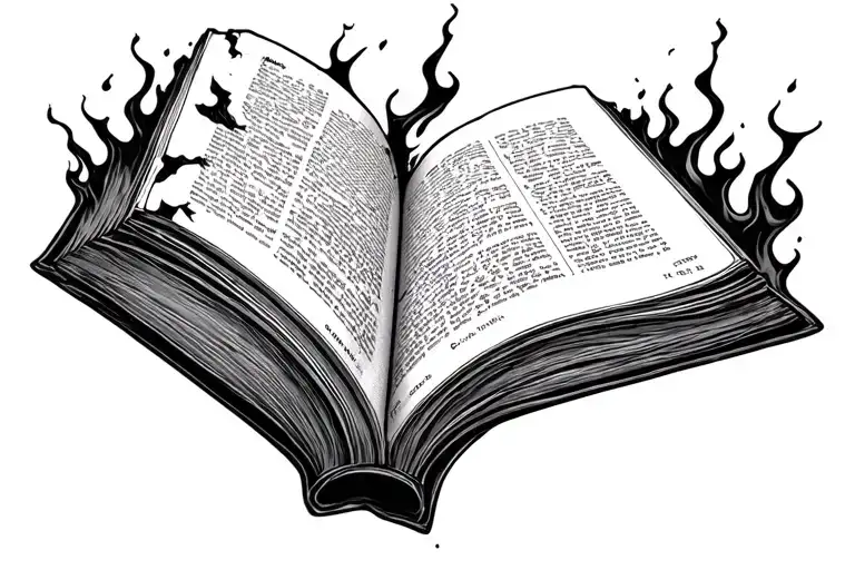 A Book With Burned Or Torn Pages But Still Open