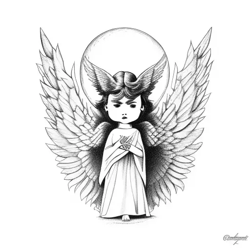 Angel Con La Cabeza Agachada