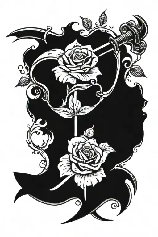 Scythe With Rose Wrapped Around