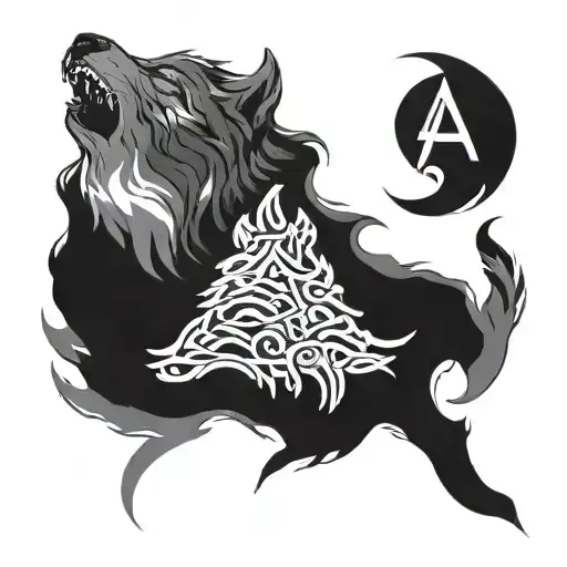 Wolf With Hidden Letter A