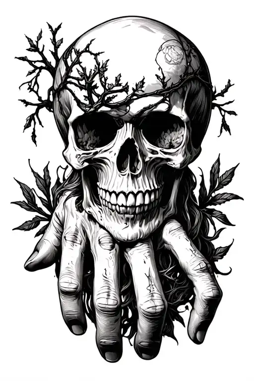 Skull With Poison Tree Hand