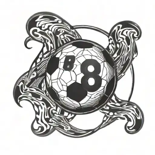 A Soccer Ball With The Number 8 Incorporated Into The Design