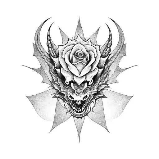 Dragon And Rose