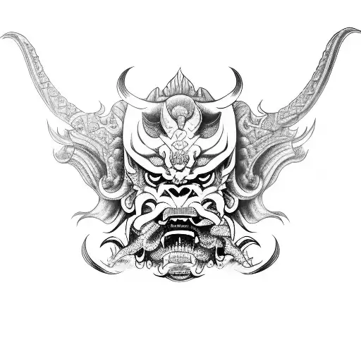 Fu Dog Oni Mask Sleeve