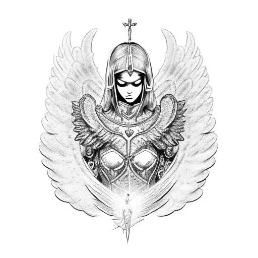 An Armor With Angel And Wings