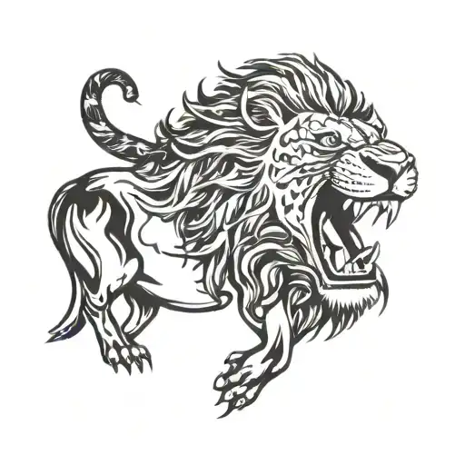 Roaring Lion With Teeth