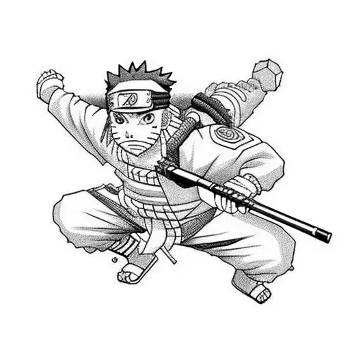 Naruto With Two Bazookas On Both Arms