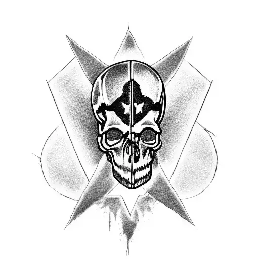 A Skull With Pantera Band Logo Incorporated In The Design