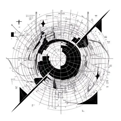 Abstract Representation Of Economic Graphs And Charts Intertwined With Not Symbols
