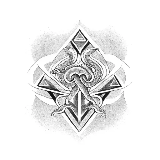 Snake With Valknut Sign