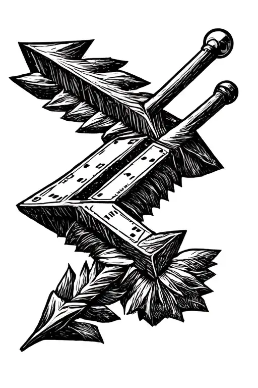 Arrow Piercing A Domino