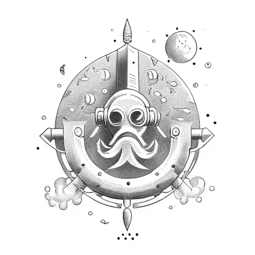 Scientist Exploring The Depths Of The Ocean With A Viking Ship