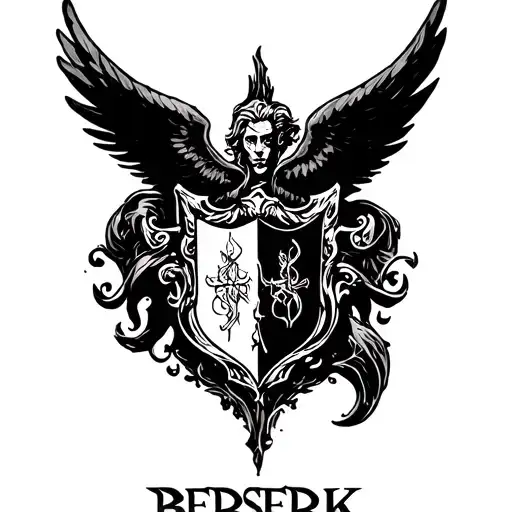 Berserk Brand Of Sacrifice Family Crest With Biblically Accurate Angel Wings